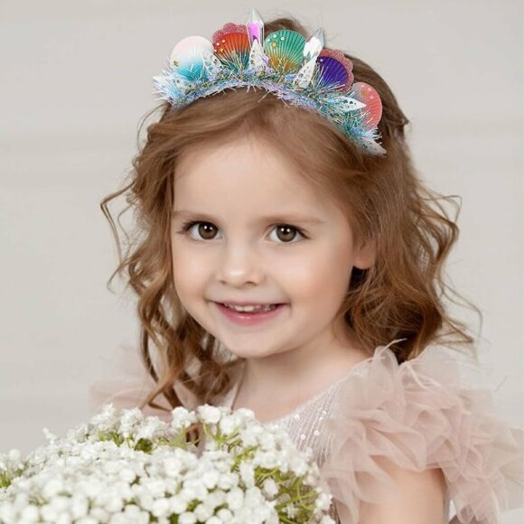 Mermaid Headband Crystal Shell Hair Accessory for Beach Party and Events - Picture 4 of 6